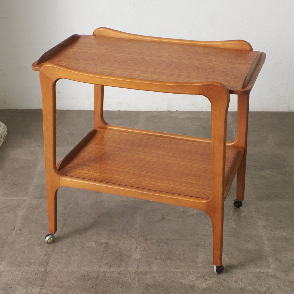 英国 ヴィンテージ トロリー ワゴン チーク キャスター キッチンワゴン