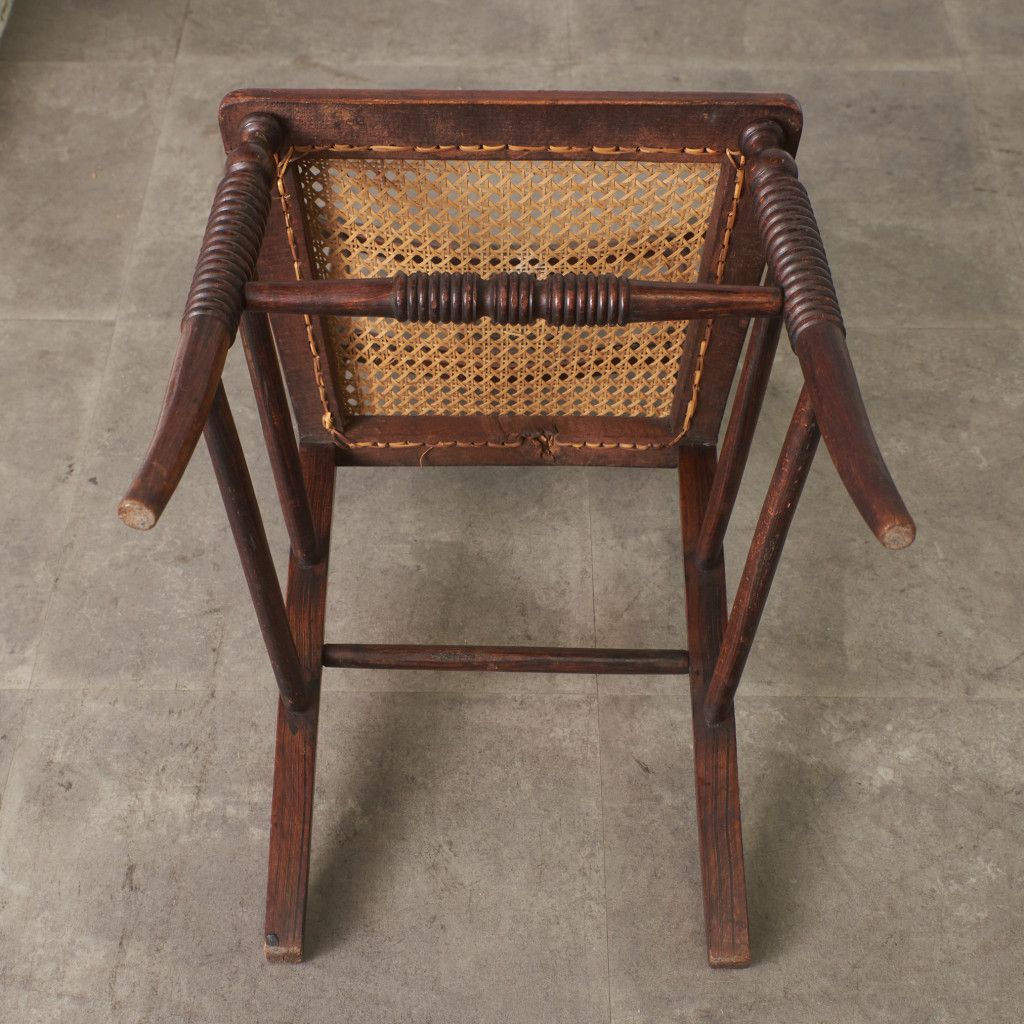 英国 アンティーク ダイニングチェア 籐張り リージェンシー 様式 木製