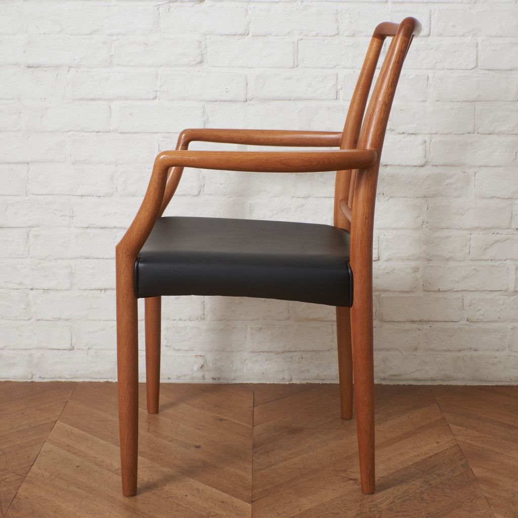 【美品】日進木工 アームチェア　GROW (Natural Brown) 張替済 日進木工 GROW アームチェア Natural Brown ダイニングチェア