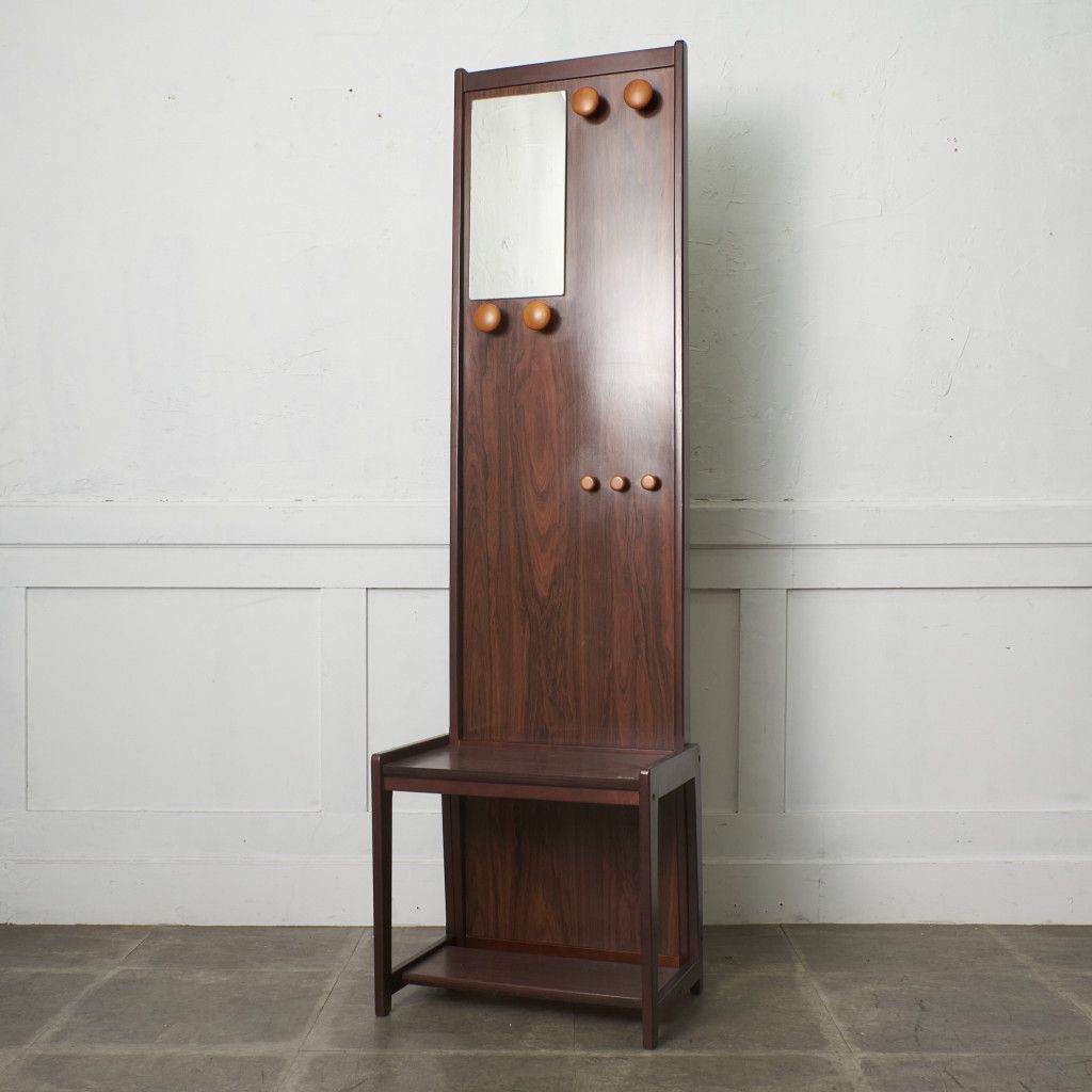 カリモク ヴィンテージ ホールスタンド コートラック ミラー付き