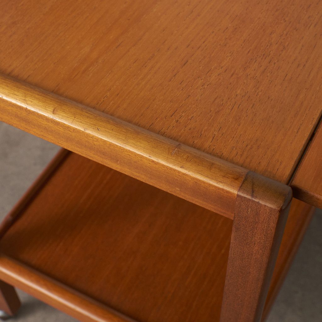 英国 ヴィンテージ トロリー ワゴン ドロップリーフ 拡張 天板 チーク