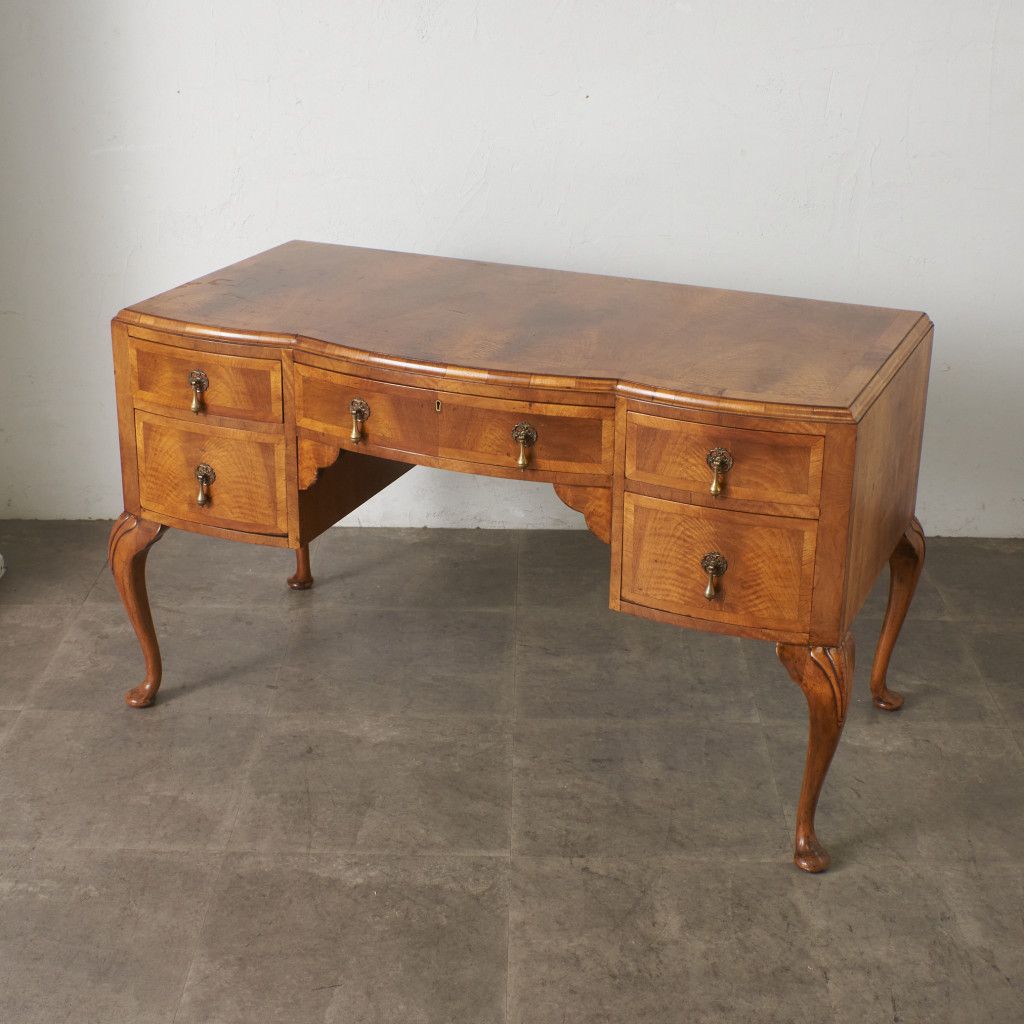 英国 アンティーク 両袖 デスク ドレッシングデスク 書斎 机 パソコン