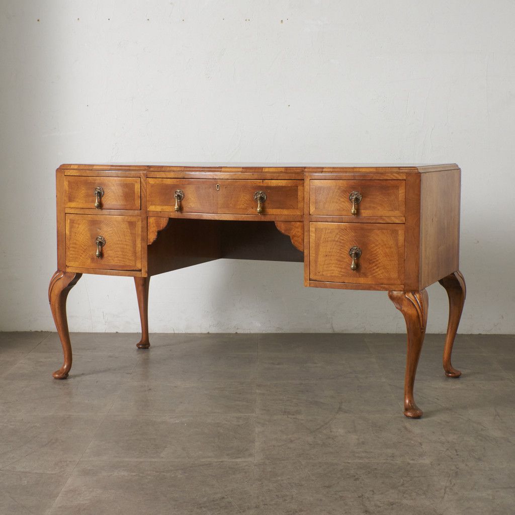 英国 アンティーク 両袖 デスク ドレッシングデスク 書斎 机 パソコン