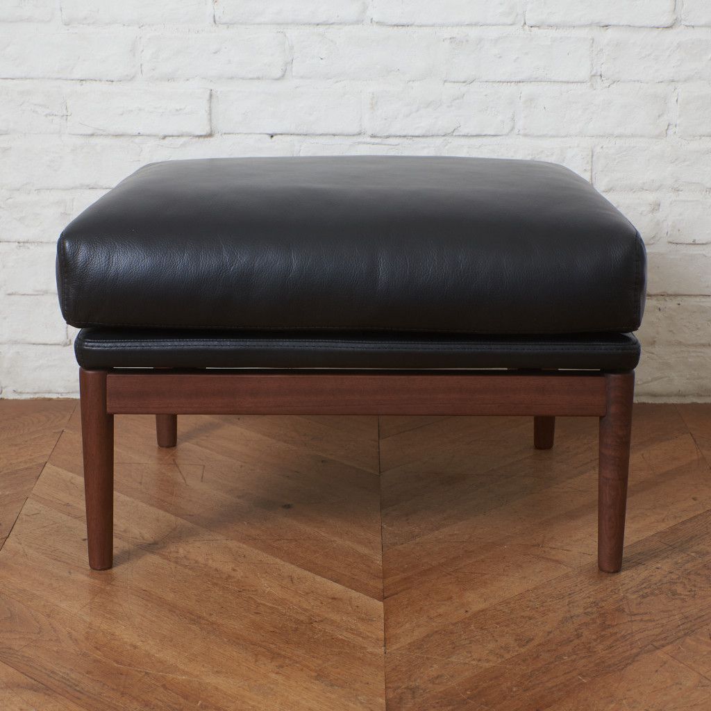 アクタス HORSE SHOE オットマン 木製 マホガニー 本革 フットレスト