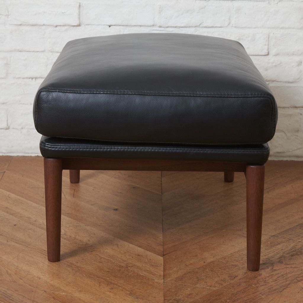アクタス HORSE SHOE オットマン 木製 マホガニー 本革 フットレスト