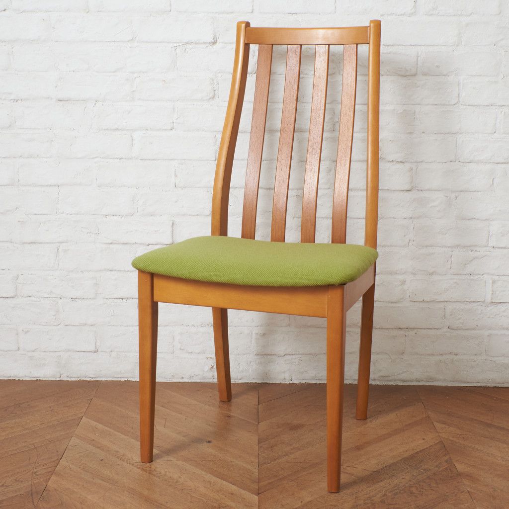 張替済 イギリス ヴィンテージ スラットバック ダイニングチェア 木製