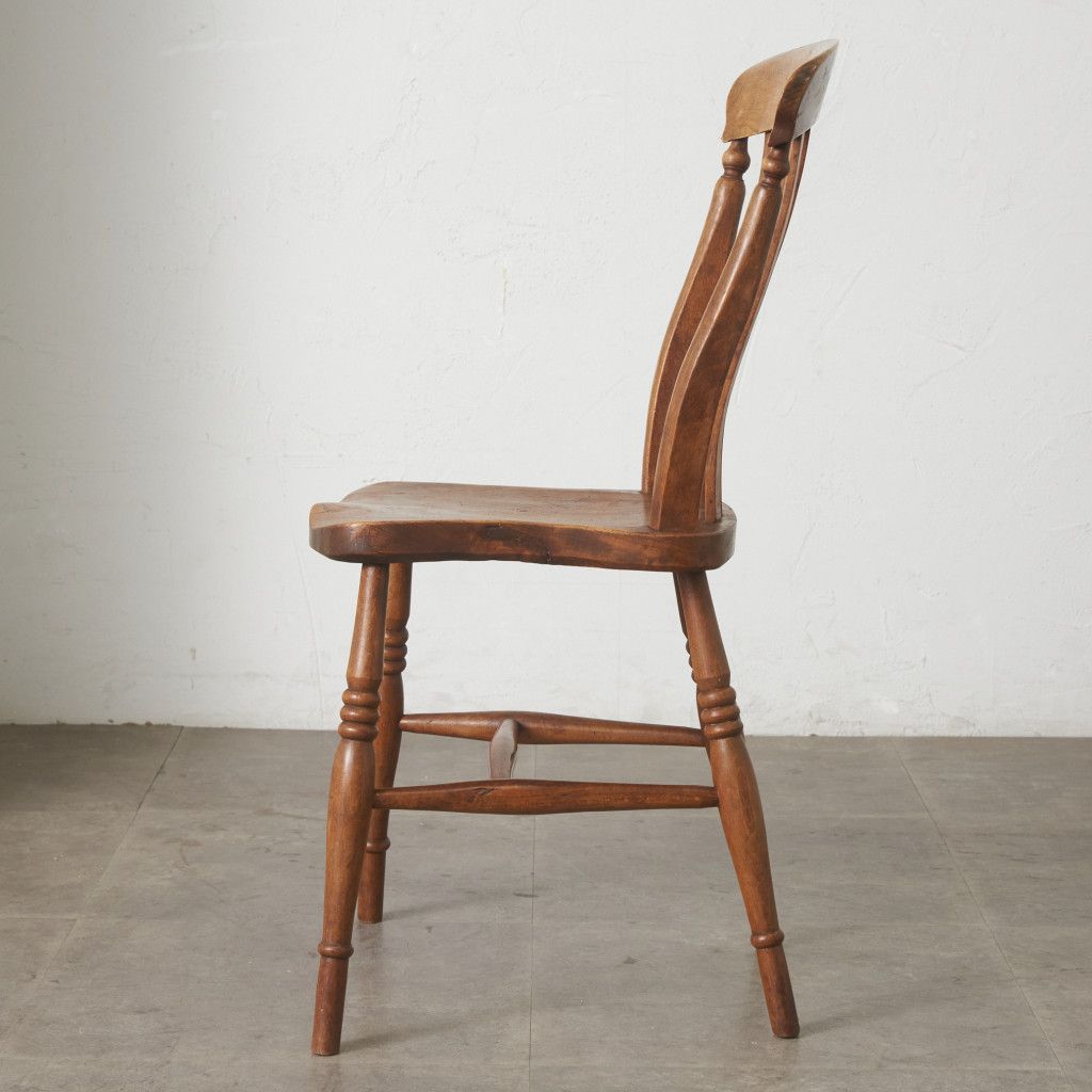 英国製 アンティーク バーチ材 ダイニングチェア 英国 アンティーク キッチンチェア エルム ビーチ 無垢材 チェア 椅子