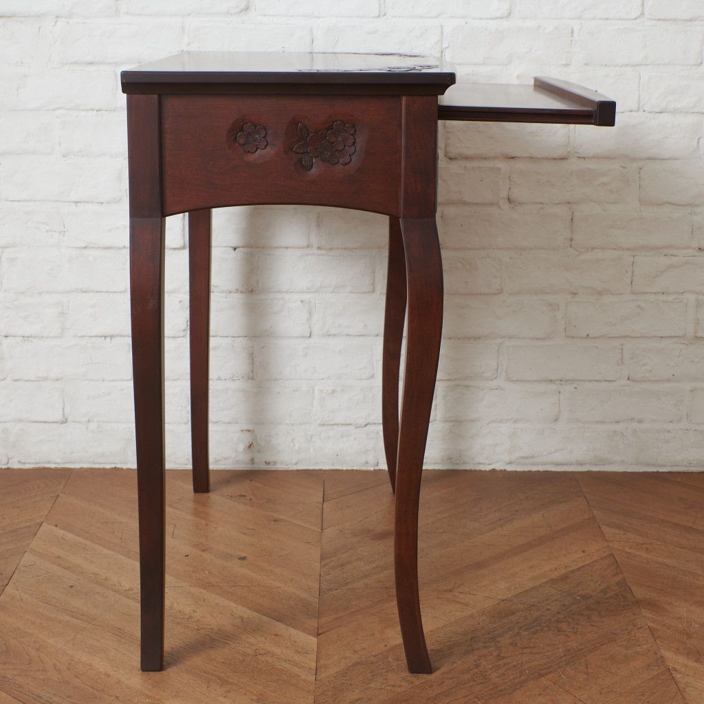 伝統工芸 軽井沢彫り デスク 桜 サクラ 木彫刻 書斎 机 無垢材