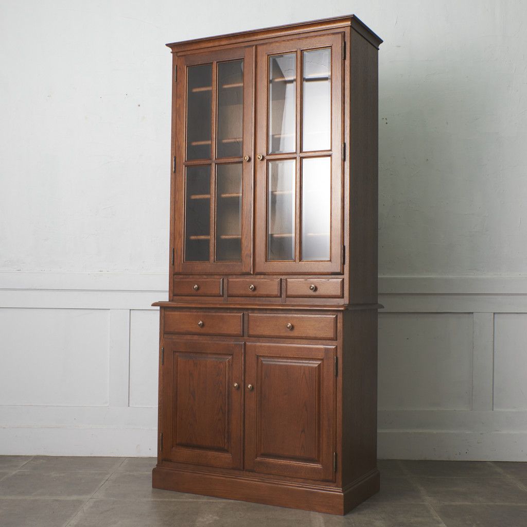 葉山ガーデン 葉山クラシック カップボード 900 ガラス 食器棚 オーク