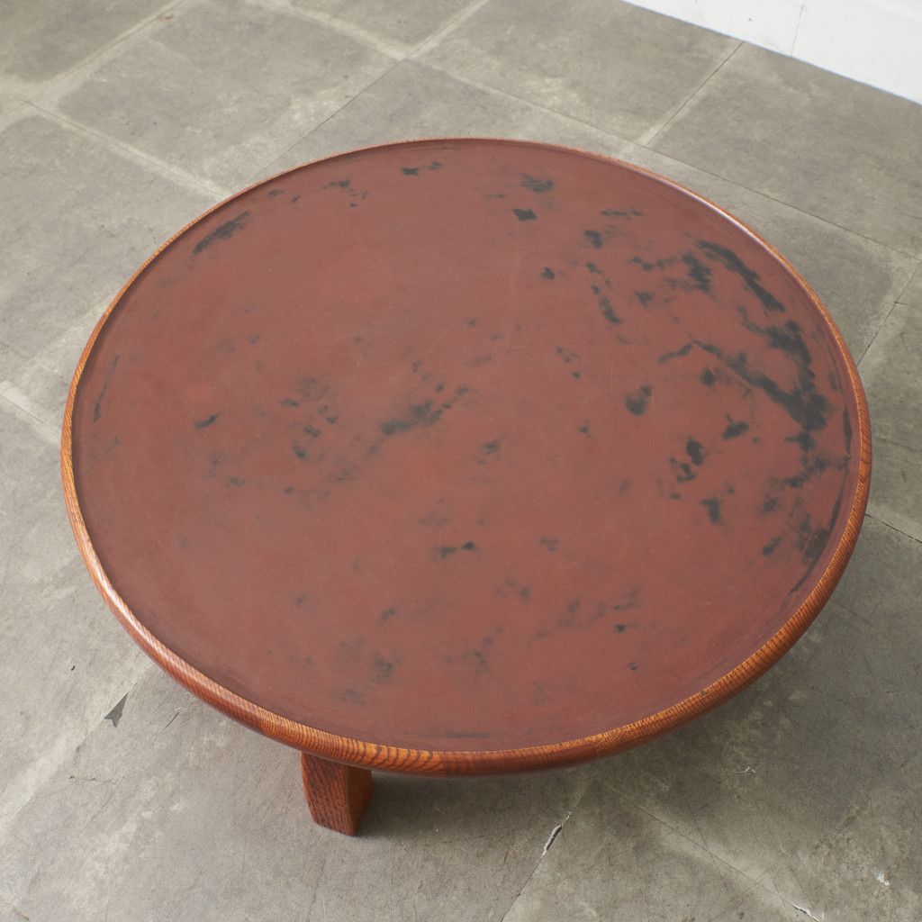 漆塗り 座卓 天然木 無垢材 卓袱台 ローテーブル センターテーブル 丸