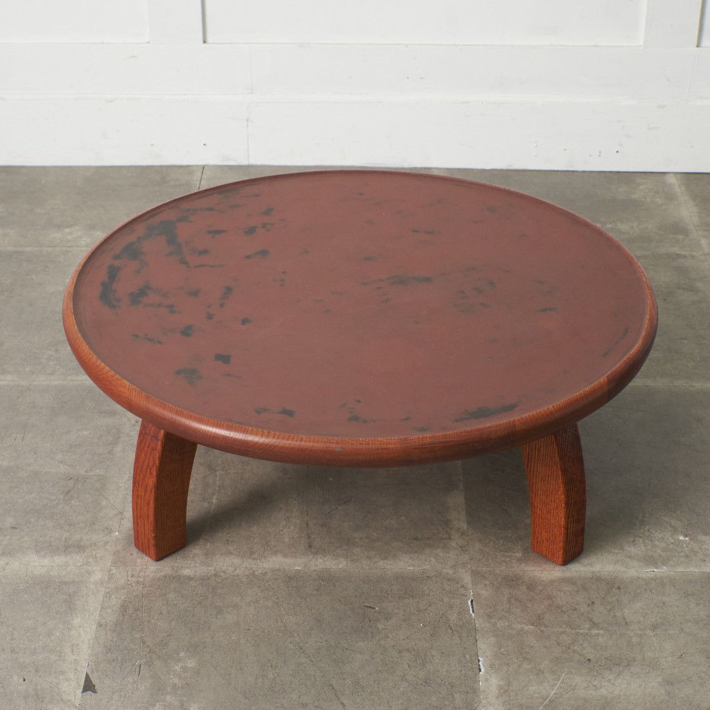 漆塗り 座卓 天然木 無垢材 卓袱台 ローテーブル センターテーブル 丸