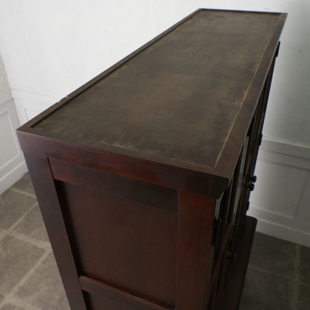 北海道民芸家具 本箱 #118 書棚 3面扉 本棚 カップボード 飾り棚 食器