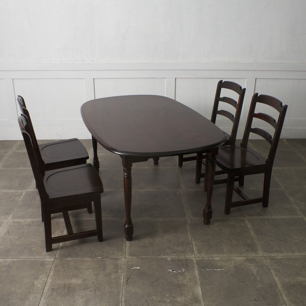 北海道民芸家具 オーバル ダイニングテーブル 樺 無垢材 W1510 楕円