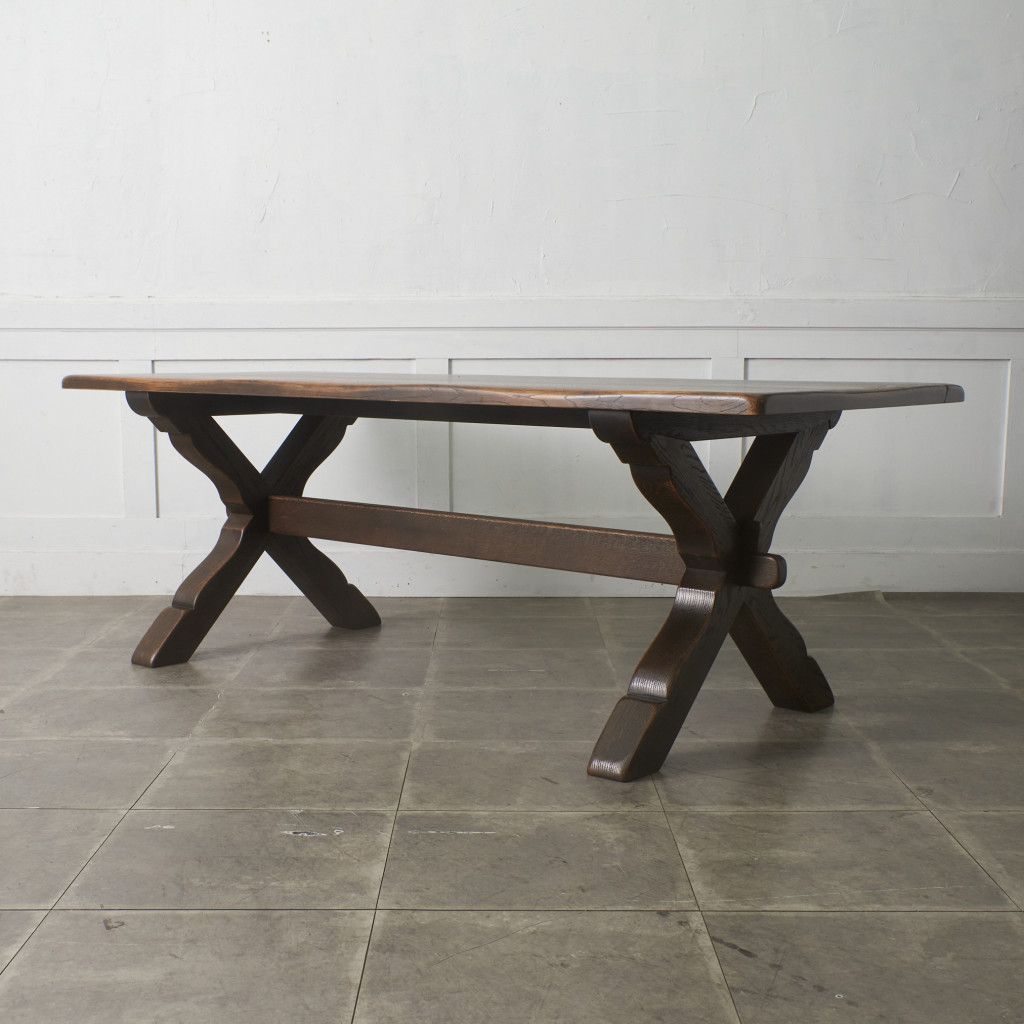 飛騨産業 キツツキ PROVINCIAL タバーンテーブル Xフレーム 無垢材