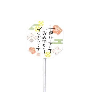 【新品・3営業日で発送】ケー・イー・アイ NY木製プレートピック 和柄スタンプ八角形 (NY542)【入数:60】