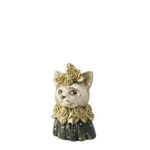 【新品・3営業日で発送】ケー・イー・アイ ロイヤルキャットオーナメント 黒水玉ドレス (5527)