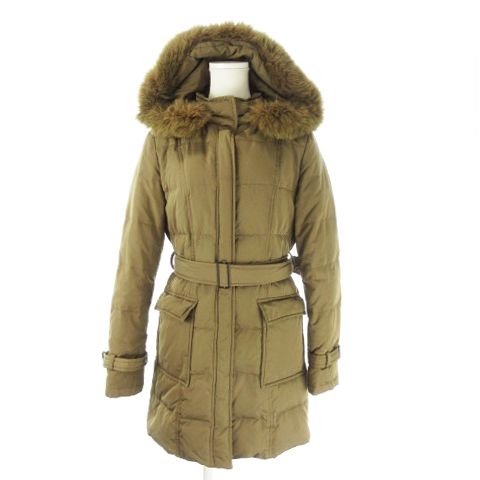 インディヴィ INDIVI ダウンコート 36 茶 ブラウン フォックスファー