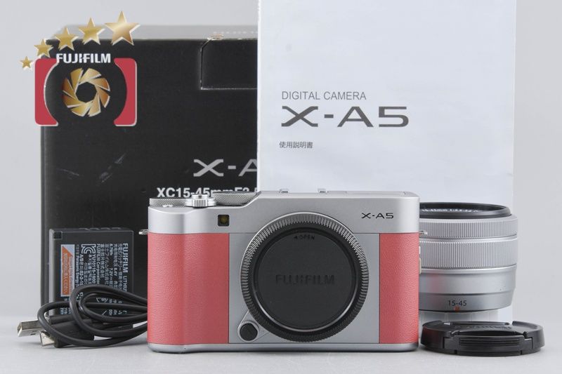 中古】FUJIFILM 富士フイルム X-A5 レンズキット ピンク 元箱付き