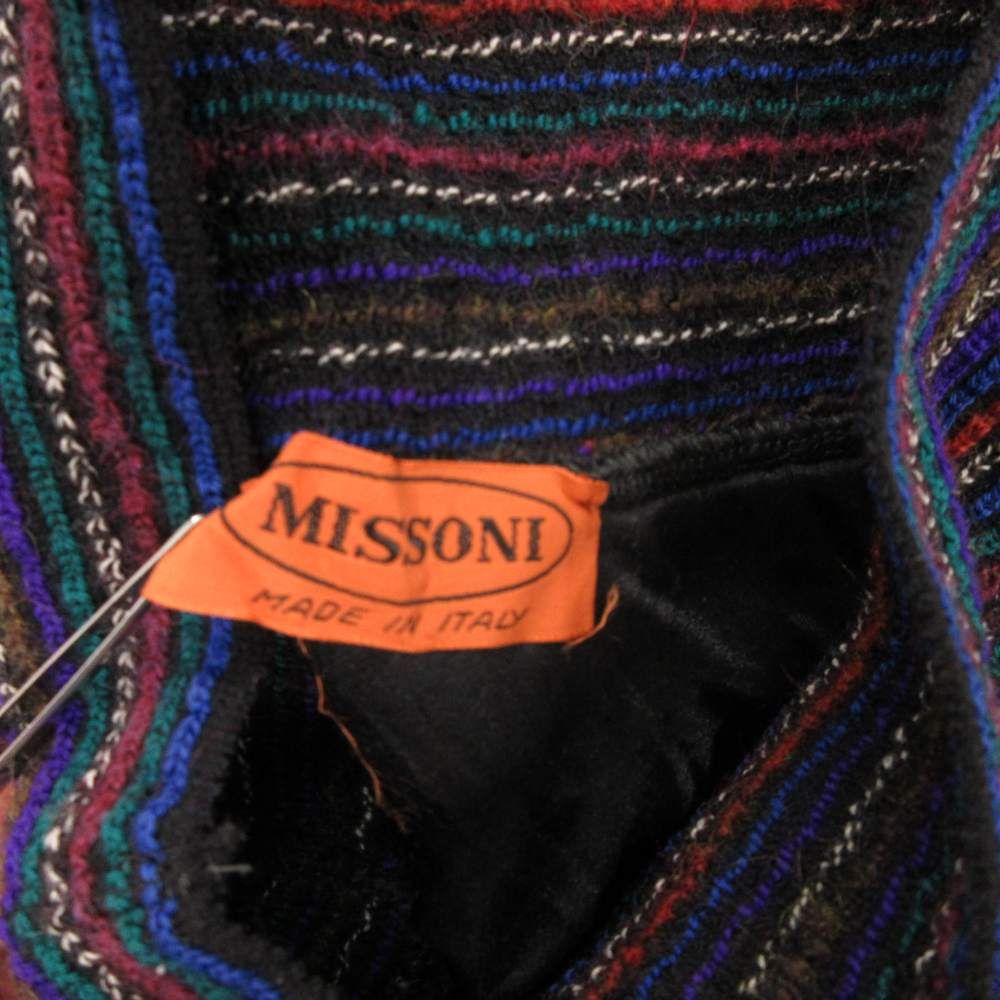 ミッソーニ MISSONI ツイードスカート ひざ丈 ボーダー 総柄 モヘア混