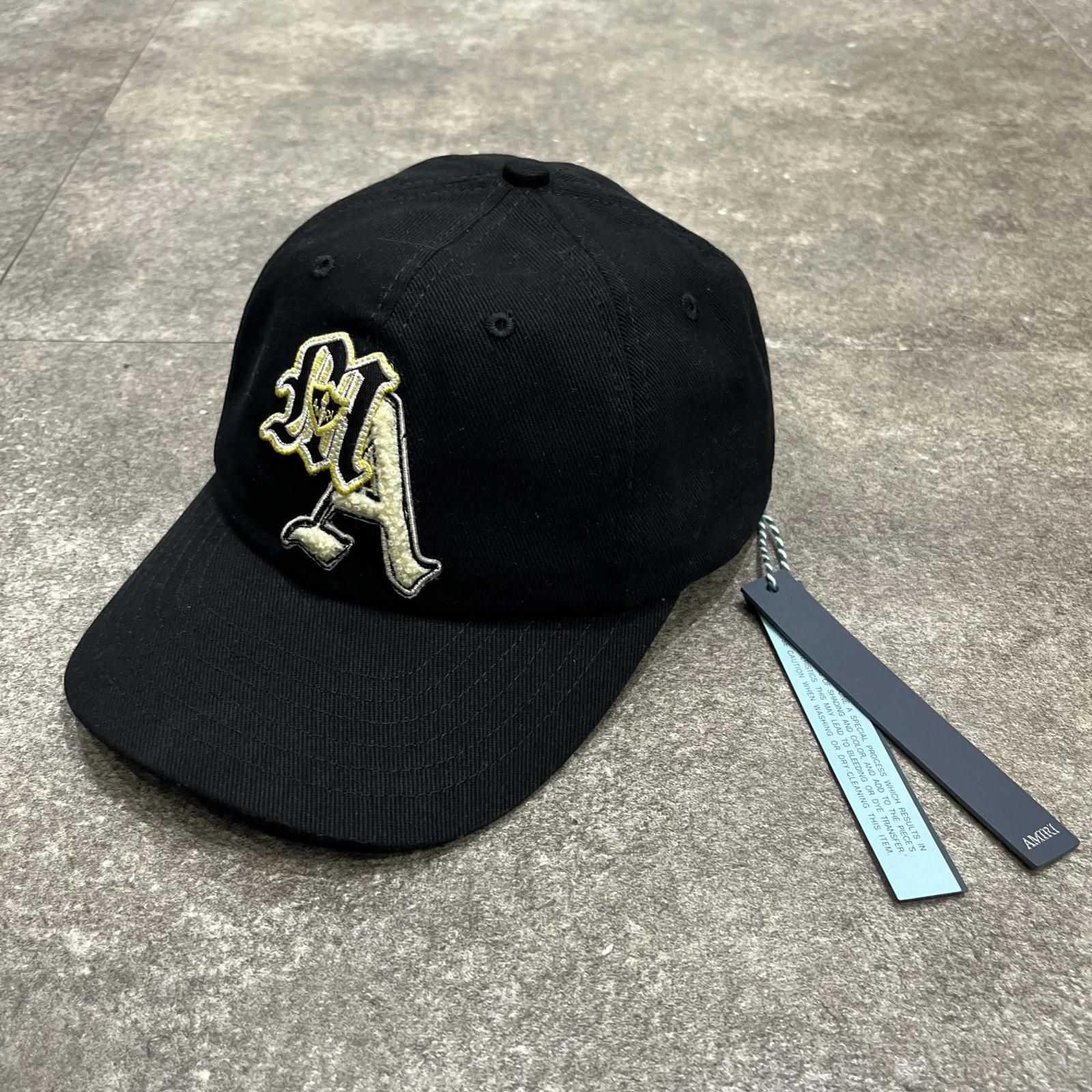 AMIRI キャップ 「新品未使用」 未使用 AMIRI 2026年 刺繡キャップ 帽子 キャップ アミリ ブラック F