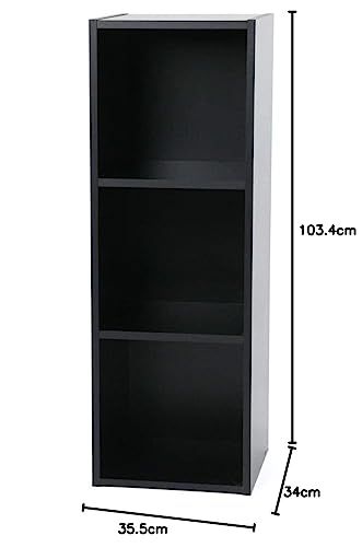 レコードボックス バイナルボックス ３段 ＊ ブラック 彡 de 2 c 4073