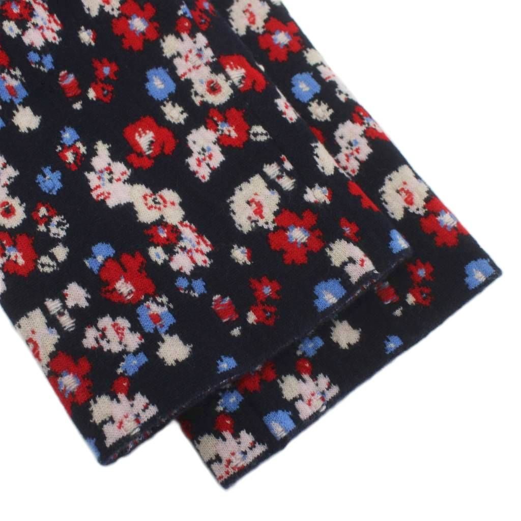 バリー BARRIE ニットパンツ カシミヤ ウール混 ストレート 花柄 総柄  