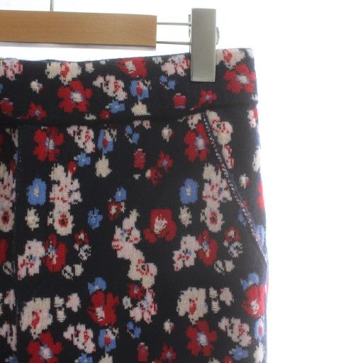 バリー BARRIE ニットパンツ カシミヤ ウール混 ストレート 花柄 総柄  