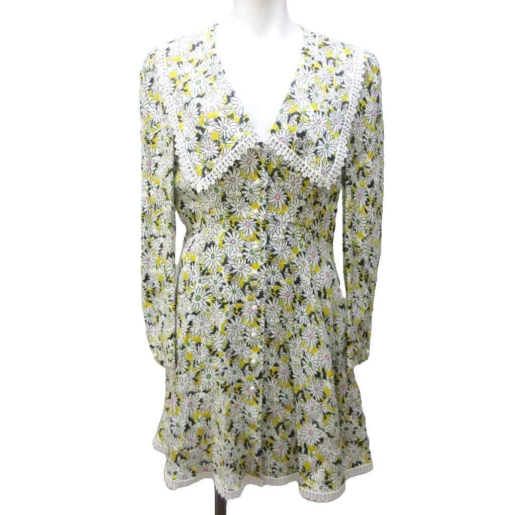 ミュウミュウ miumiu タグ付 2021 ワンピース デイジー柄 花柄 切替  