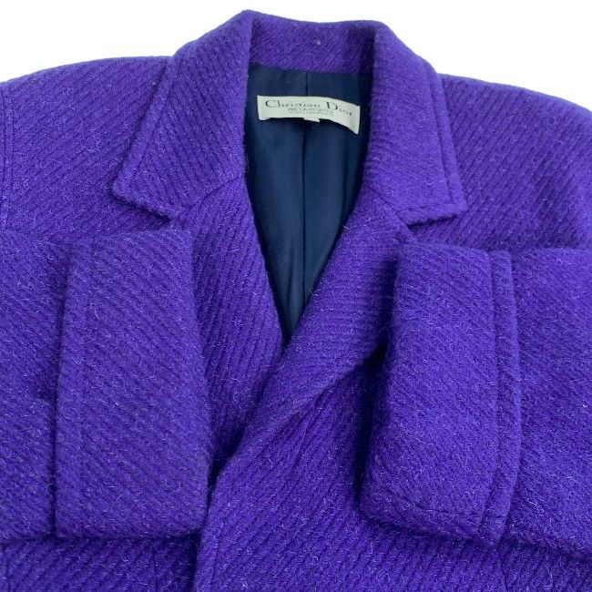 Christian Dior vintage SILK ロングコート 紫 7号 Christian Dior トレンチコート ロングコート ウールコート 無地