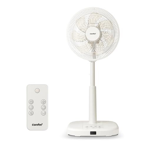 迅速に発送 COMFEE 扇風機 DCモーター リビング 静音 リモコン付き 左右自動首振り 上下角度調節 風量9段階調節 1~7 h タイマー機能 強力送風 省エネ 小型 コンパクト 洗える 羽根 軽量 トイレ|キャンプ リズム風運転 db 963 b 63