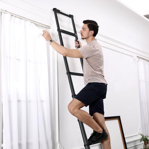  迅速に発送 RIKADE 伸縮はしご 耐荷重150 kg 軽量 持ち運びやすい 折り畳み 伸縮梯子 多機能アルミはしご 自動ロック スライド式 伸縮自在 梯子 室内室外両用 ブラック 2.6 m c 68 9050 その他 キッチン 食器