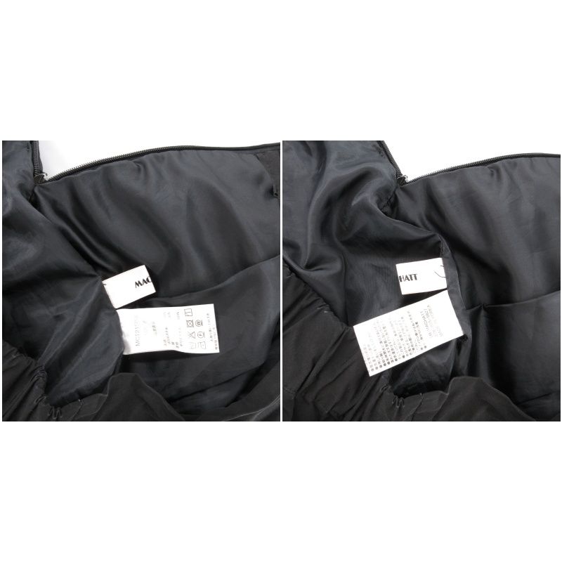 マチャット MACHATT フレアスカート イージー ミモレ ロング F 黒