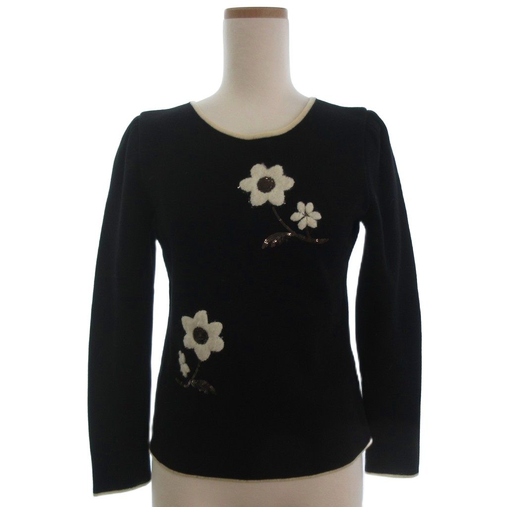 エムズグレイシー M'S GRACY フラワー刺繍 ニット カットソー