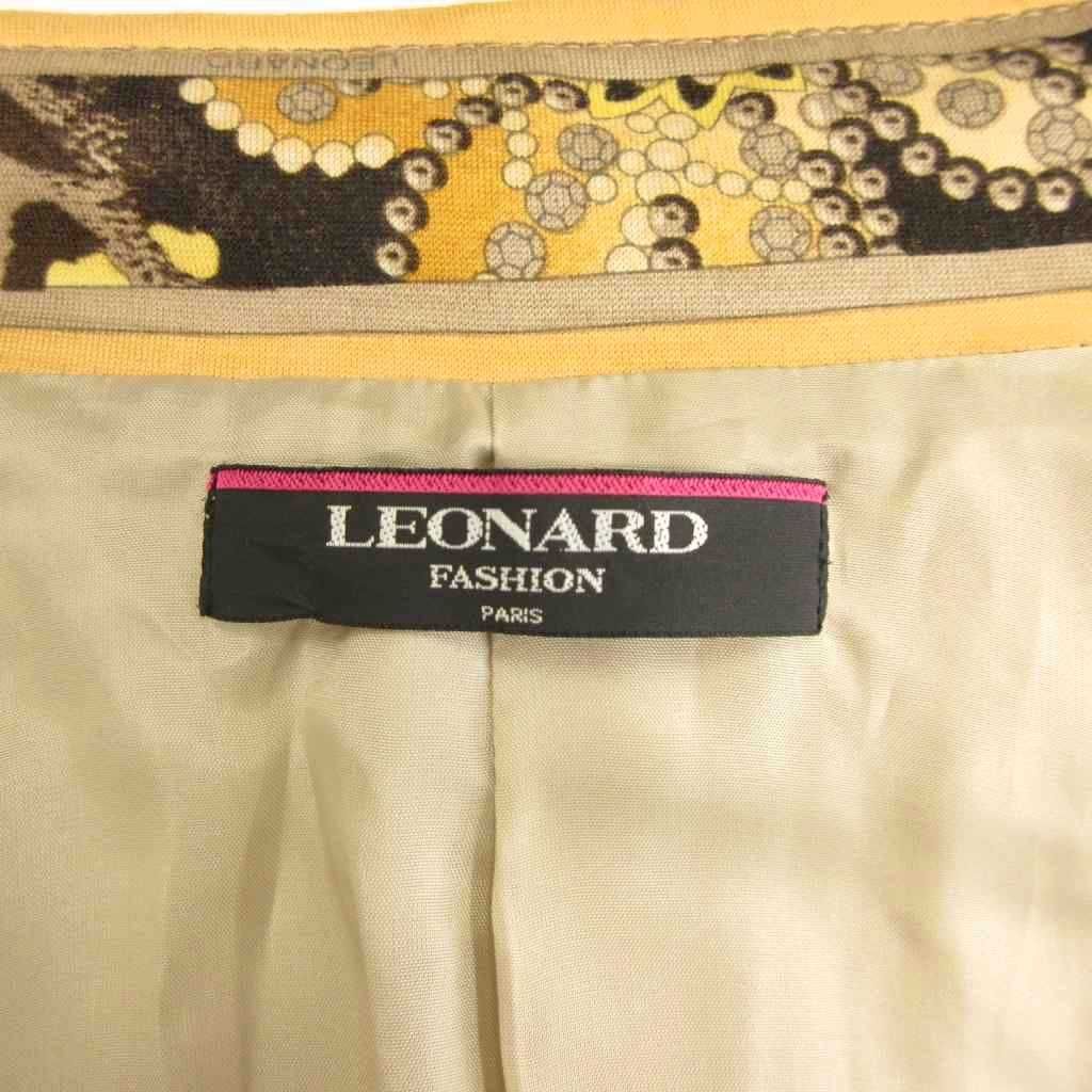 レオナール LEONARD テーラードジャケット シングル 総裏 レオパード柄