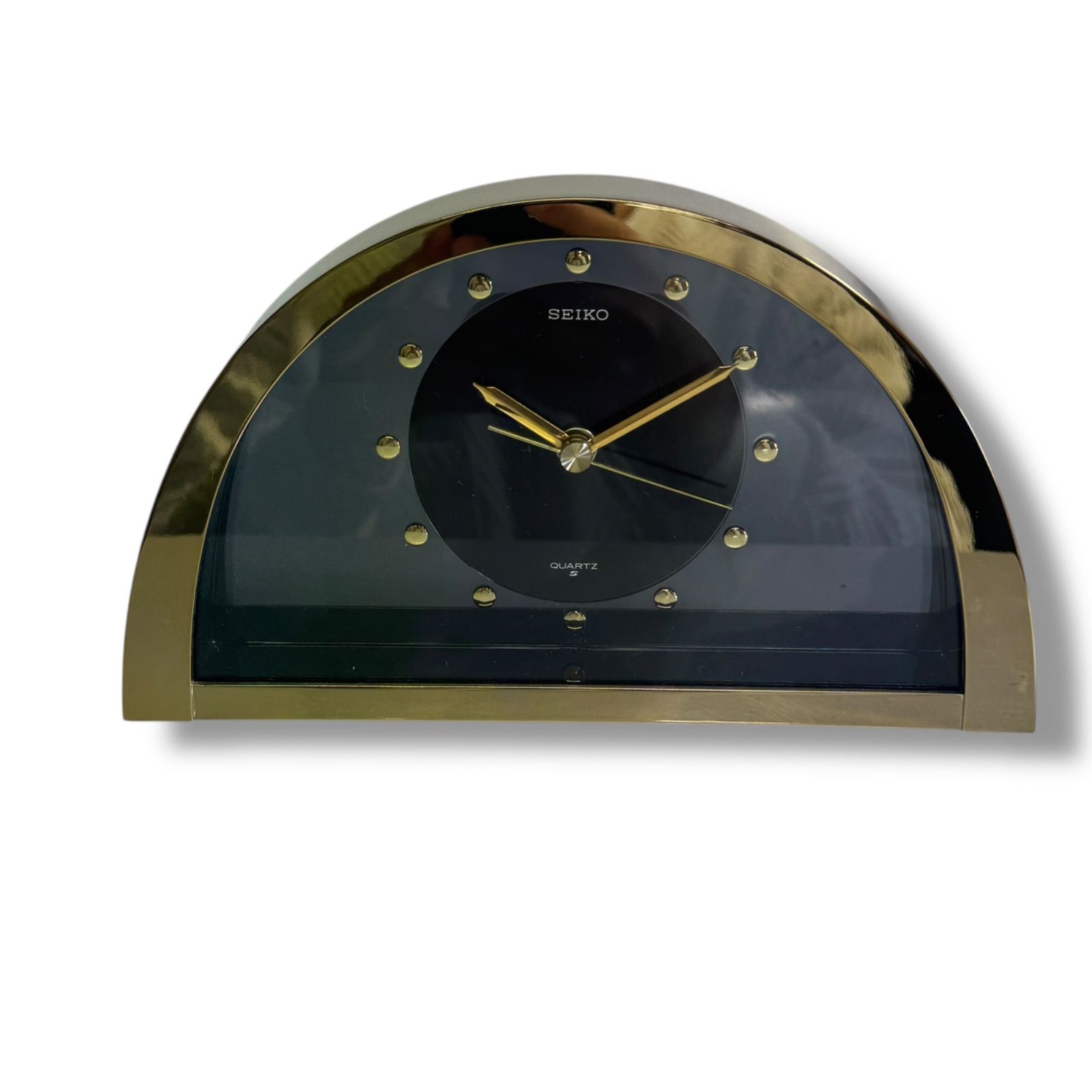 新品未使用】SEIKO セイコー 置時計 半月型 クォーツ OZ326G ゴールド