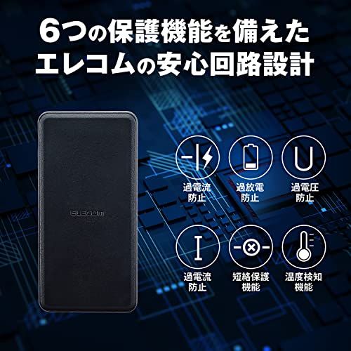  迅速に発送 エレコム 大容量 急速充電 12000 mAh USB PD対応 20 W リン酸鉄 2台同時充電 出力2ポート Type-C|USB-A 入力 Type-C iPhone 16 15 14 iPad|Android 各種 1 e 7743 ed その他 キッチン 食器