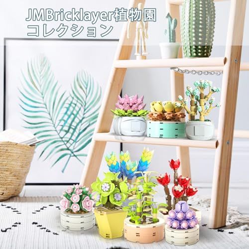 迅速に発送 JMBricklayer 花多肉植物ビルディングブロックセット 大人用 20104 植物コレクション 小さな植物ビルディングブロック 部屋 ホームオフィスの装飾用 花盆栽モデル 女の子 女性への花のギフトアイデア 9111 d 34 a