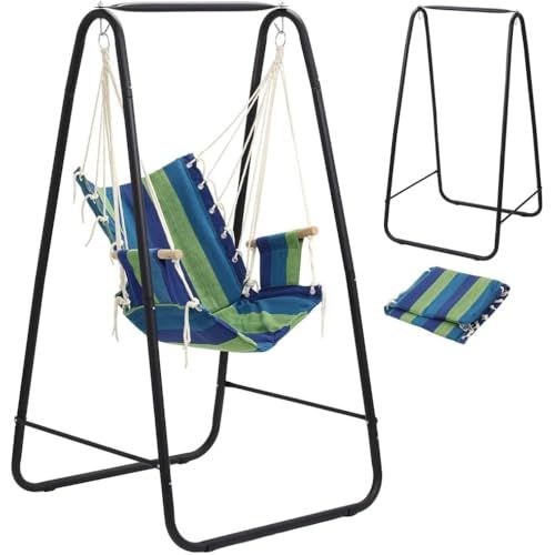 迅速に発送 life_mart ハンモックチェア 室内 屋外 一人用 ハンモック 自立式 耐荷重120 kg ハンガーラック アウトドア キャンプ ロープチェア 椅子型 吊り下げ 子供 室外 814 e 7 a 38