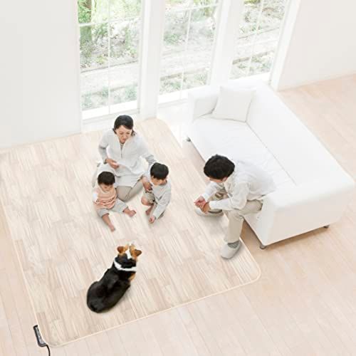 迅速に発送 明和グラビア Meiwa Gurabia ホットカーペットカバーとしても使える 防水 中敷きカーペット AHW 1002 HH 185 cm 2帖用 木目 ホワイト 14 c 80 ce 3
