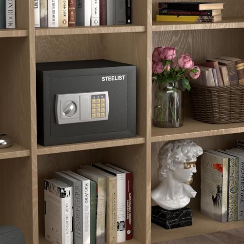 迅速に発送 金庫 小型 耐水耐火 テンキー式 保管庫 鍵付き 収納ボック金庫 保?? 壁付け対応 家庭用|会社用|業務用|ホテル金庫 日本語説明書付 耐火袋 緊急キー2本 0200 e 7 b 0