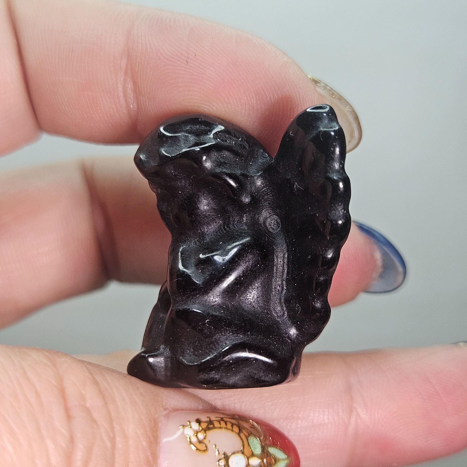 メルカリ市限定♡天然石 黒曜石 カービング 最終お値段❤️ 天然石 黒曜石 カービング