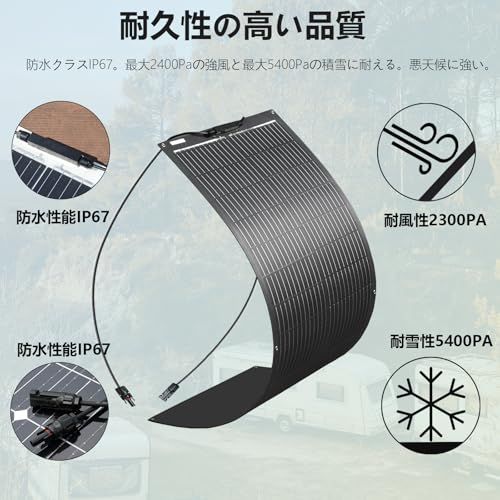 迅速に発送】XINPUGUANG フレキシブルソーラーパネル 100W 太陽光