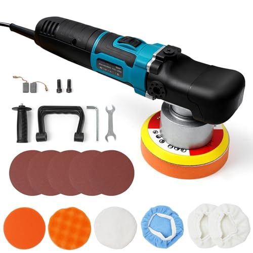 迅速に発送 ポリッシャー ダブルアクション コード式 125 mm 5段変速 2500～4500 rpm 900 W 電動ポリッシャー カーポリッシャー 研磨機 車 バイク用 小型 洗車 鏡面仕上げ 傷消し 車磨き 艶出し 錆取り 金属磨き ワッ 6 a 12 fa 68