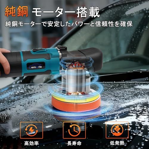  迅速に発送 ポリッシャー ダブルアクション コード式 125 mm 5段変速 2500～4500 rpm 900 W 電動ポリッシャー カーポリッシャー 研磨機 車 バイク用 小型 洗車 鏡面仕上げ 傷消し 車磨き 艶出し 錆取り 金属磨き ワッ 6 a 12 fa 68 その他 キッチン 食器