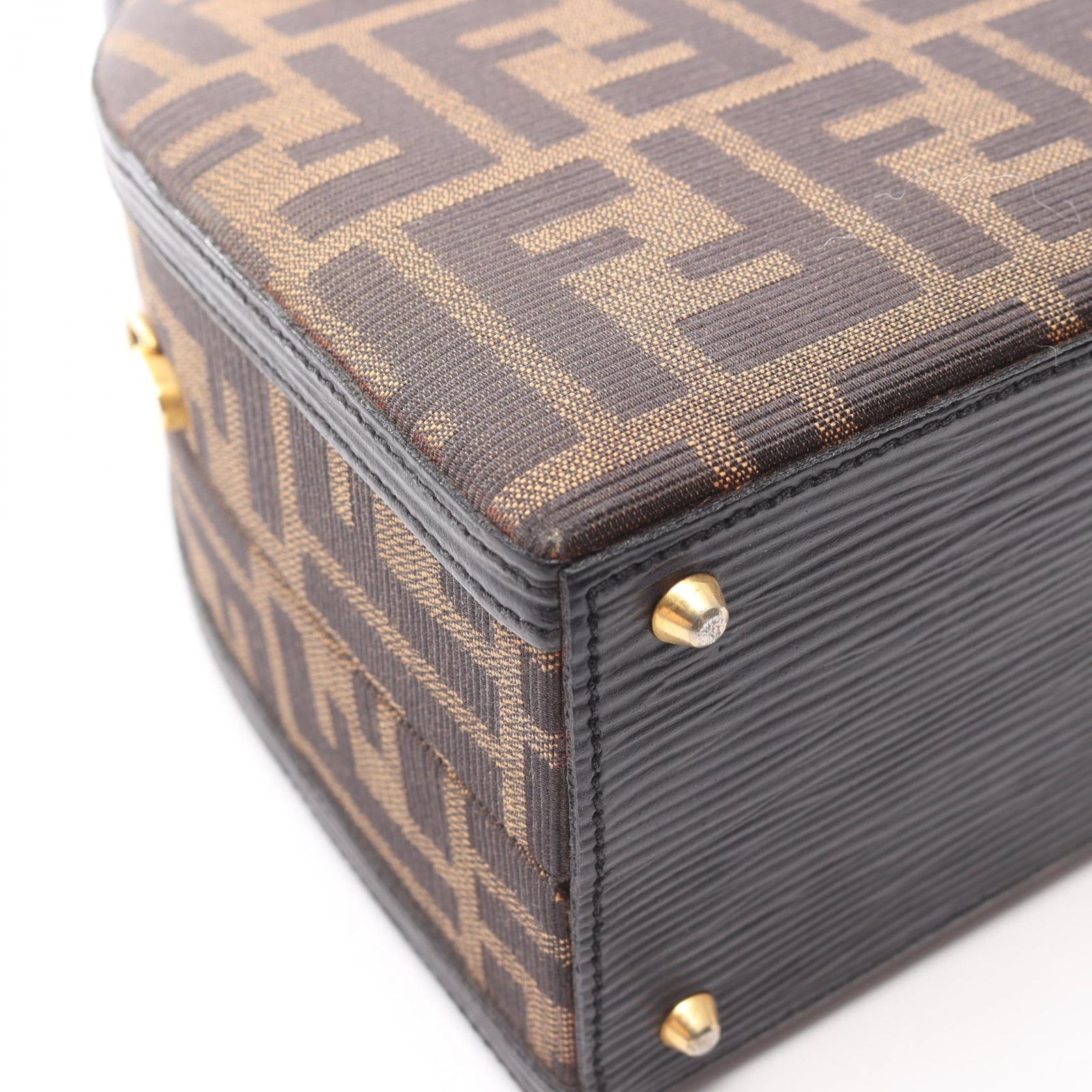 フェンディ FENDI ハンドバッグ ズッカ ブラック/ブラウン キャンバス