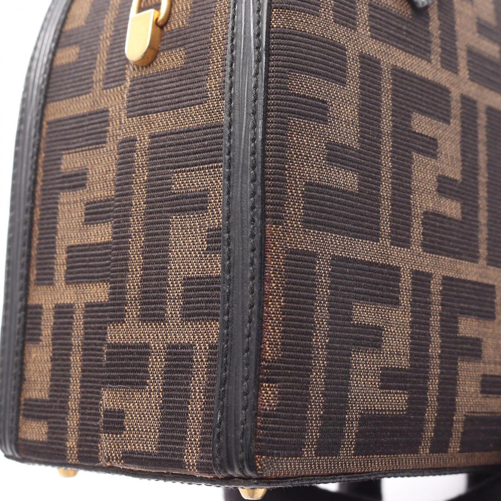フェンディ FENDI ハンドバッグ ズッカ ブラック/ブラウン キャンバス