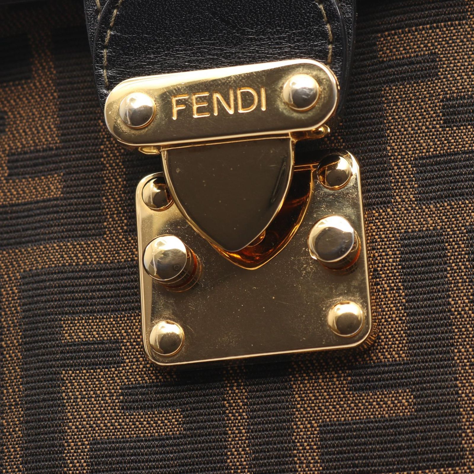 フェンディ FENDI ハンドバッグ ズッカ ブラック/ブラウン キャンバス