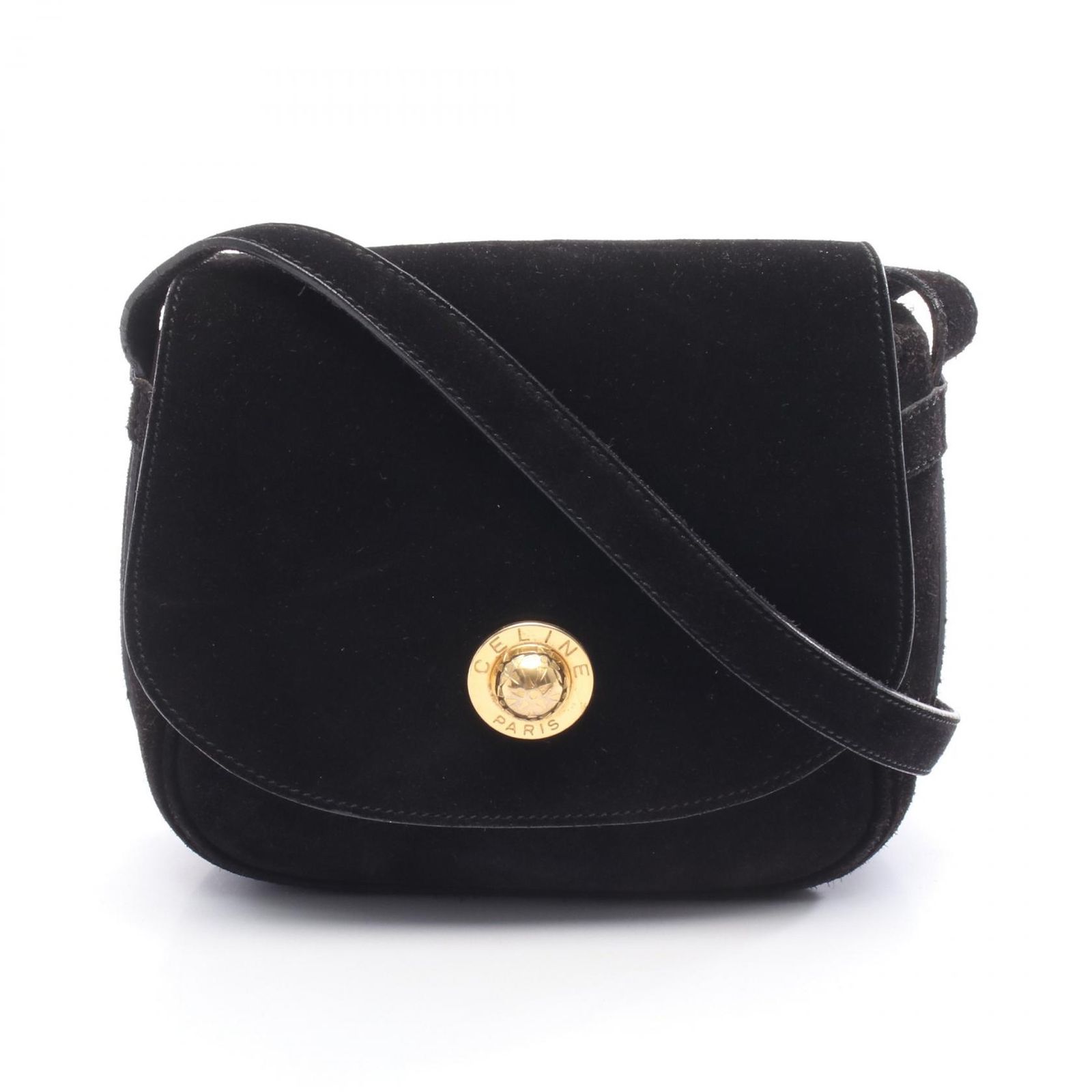 セリーヌ CELINE ショルダーバッグ スターボール ブラック スウェード