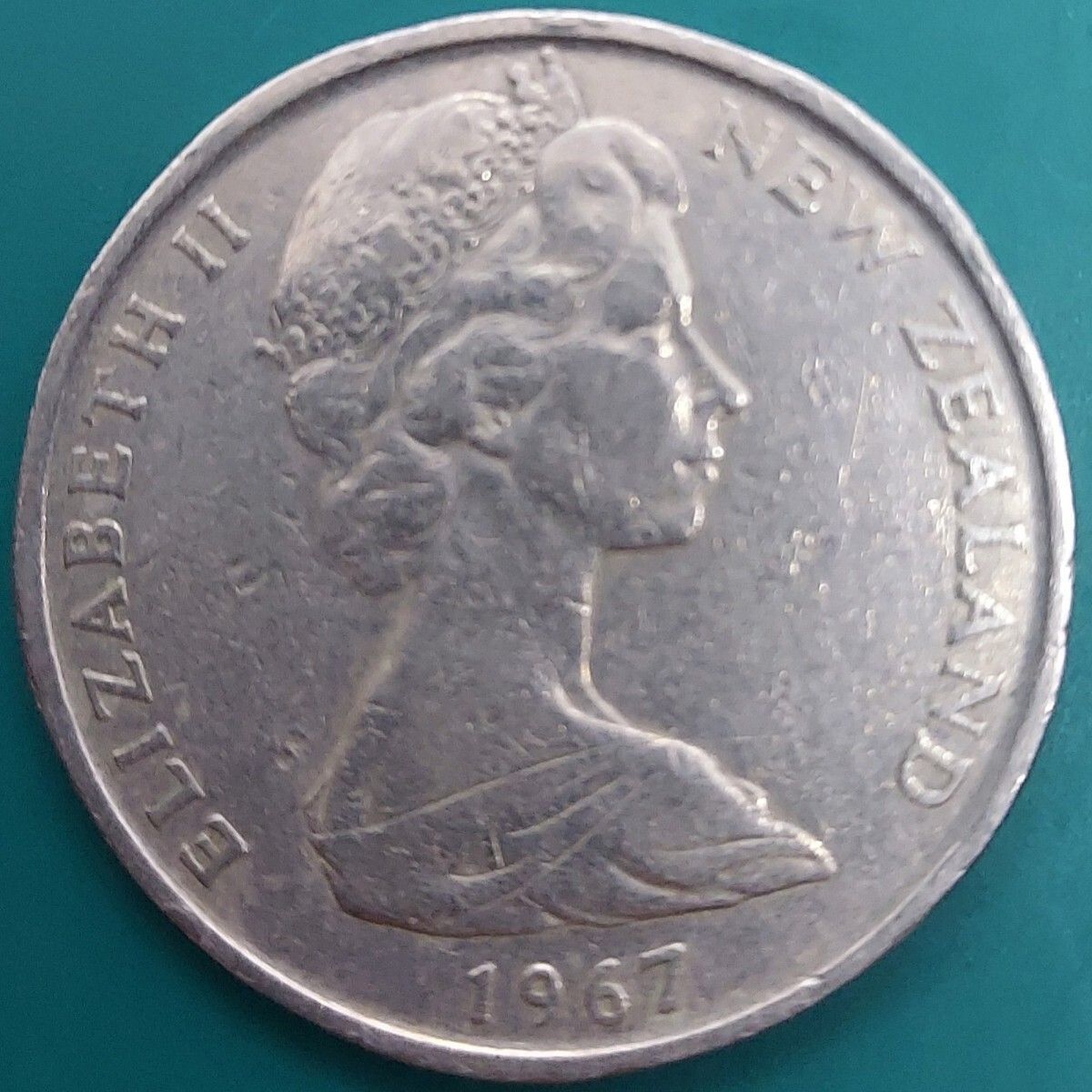 ニュージーランド 1967年 50セントコイン エンデバー号のデザイン 外国