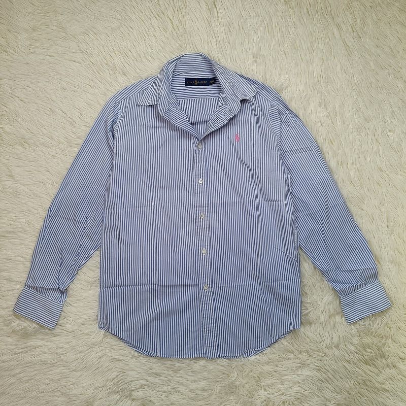 良品 RALPH LAUREN ラルフローレン 長袖シャツ S 175/92A ストライプ